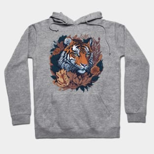 Tiger face with flowers and foliage t-shirt design, apparel, mugs, cases, wall art, stickers, water bottle T-Shirt Hoodie